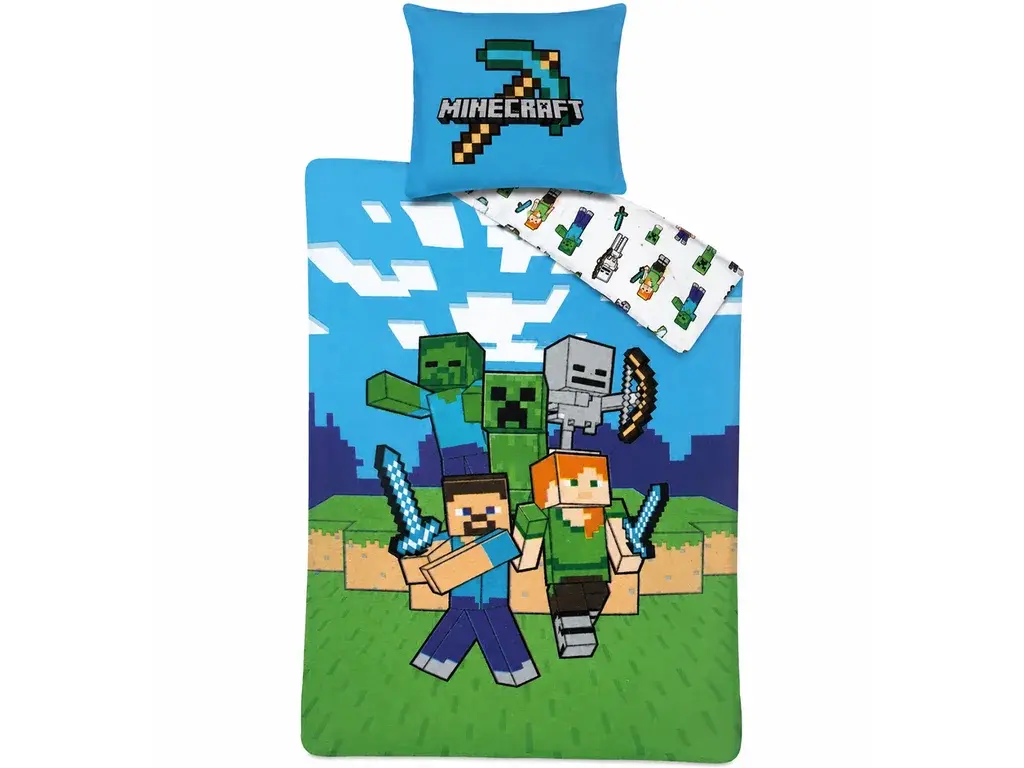 TipTrade Bavlněné povlečení 140x200 + 70x90 cm - Minecraft 