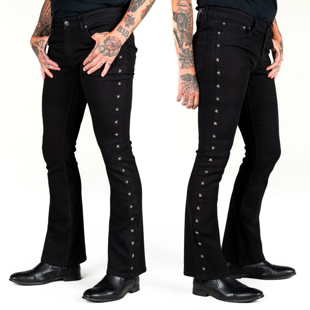 pánské kalhoty jeans WORNSTAR - Gauntlet Star - černé 28