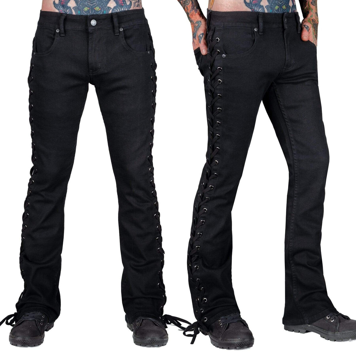 unisex kalhoty jeans WORNSTAR - Hellraiser - černé 30