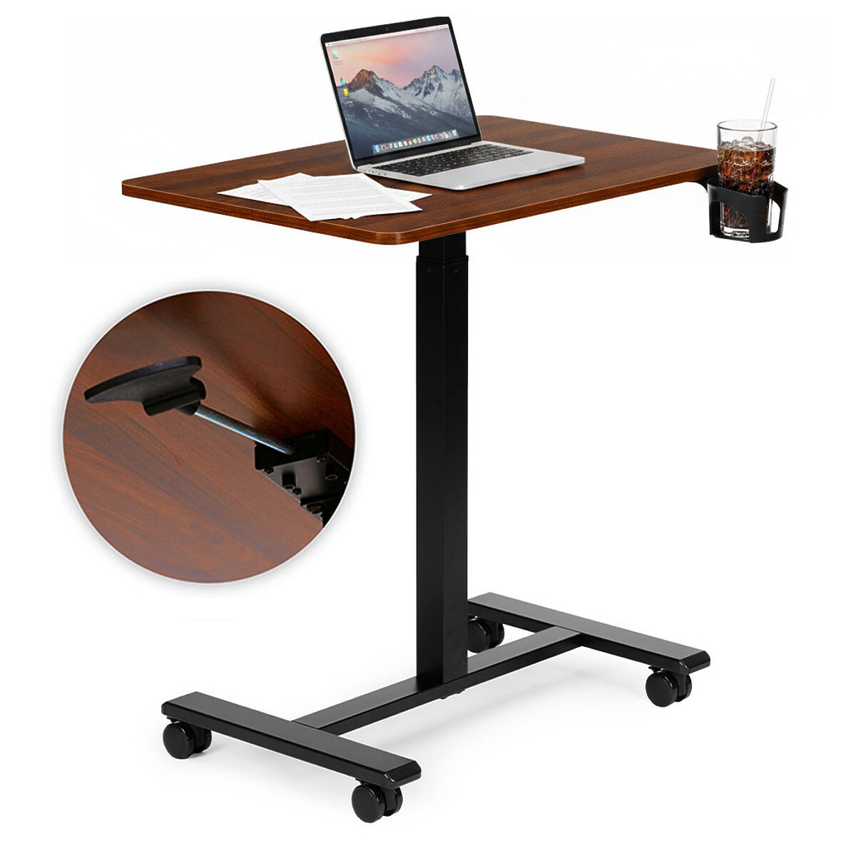 Mobilní nastavitelný stůl 70x48 cm stolek pod notebook nastavitelná výška 71,5-112 cm ModernHome