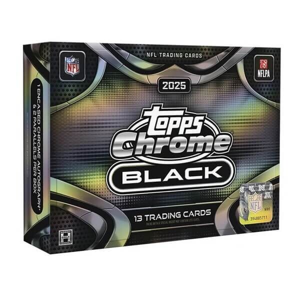 2025 Topps Chrome Black Football Hobby Box - karty NFL