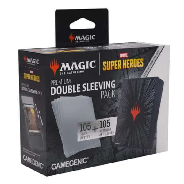 Sada vnitřních a vnějších obalů na karty MTG Premium Double Sleeving Pack - Marvel Comic Burst Black