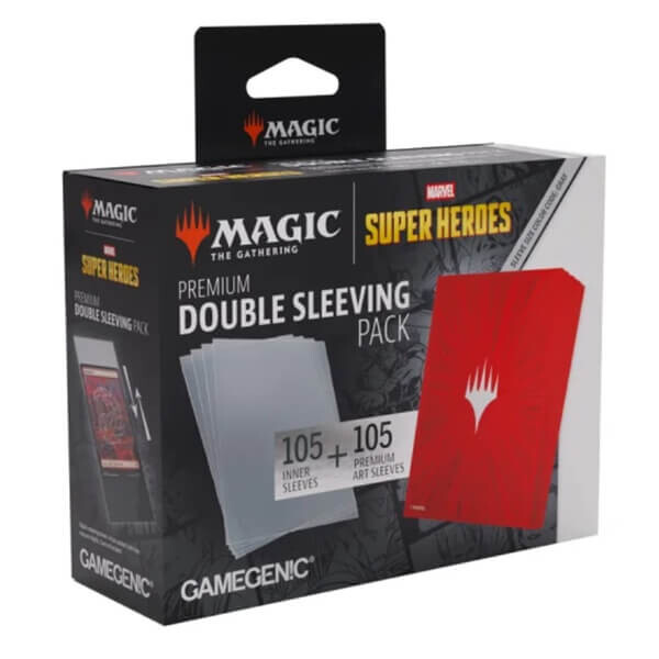 Sada vnitřních a vnějších obalů na karty MTG Premium Double Sleeving Pack - Marvel Comic Burst Red