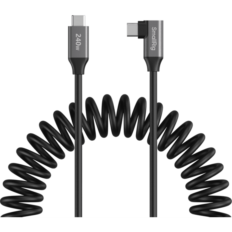 SMALLRIG 5730 USB-C Data Cable Coiled (Straight to Angled)