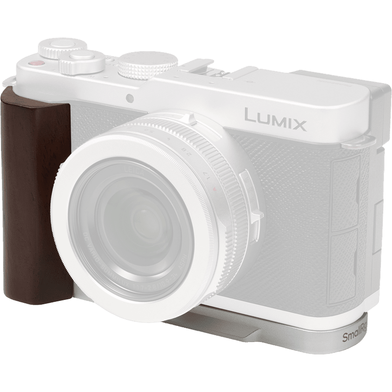 SMALLRIG 5943 L-Shaped Mount Plate with Wooden Handle for Panasonic LUMIX L10 Silver