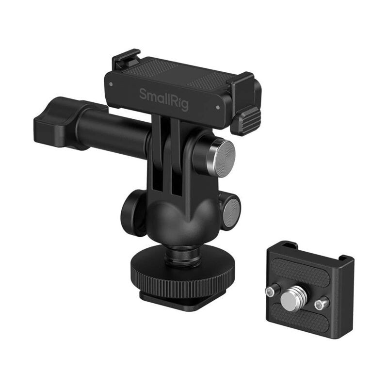 SMALLRIG 6396 QR Adapter Support with Cold Shoe Mount and Ball Head for DJI Osmo Action 6 / Nano