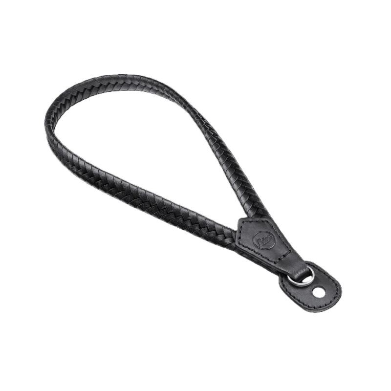 LEICA Wrist Strap, braided, leather, black 19694