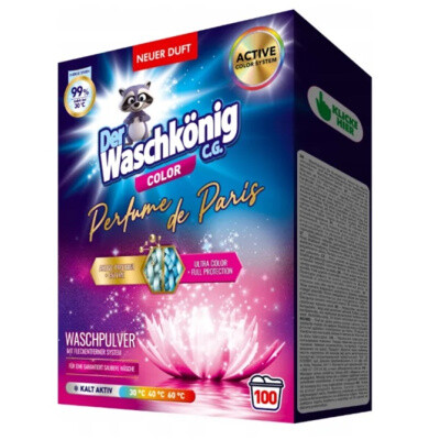 Waschkönig Color Parfume de Paris prací prášek box 100 dávek, 6 kg