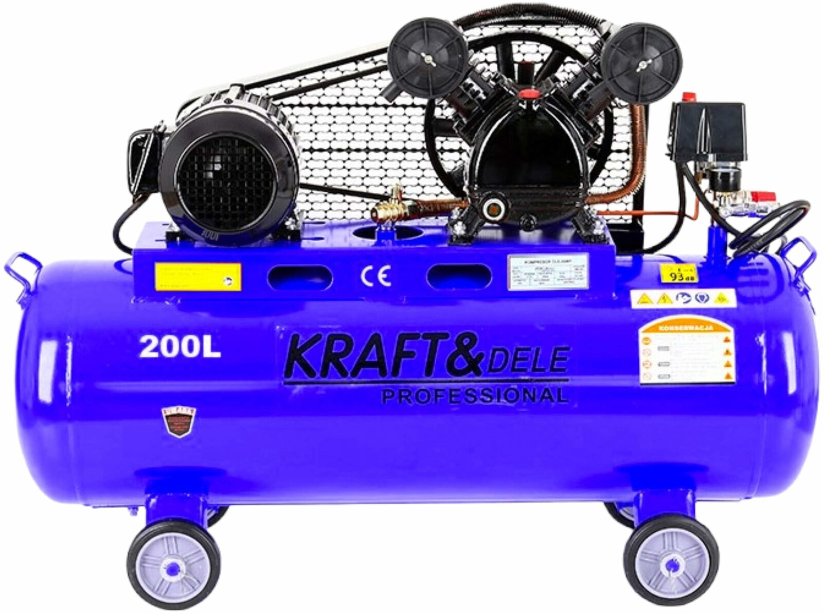 KRAFT&DELE Olejový kompresor 200 l, 2 písty, 400 V KD4063