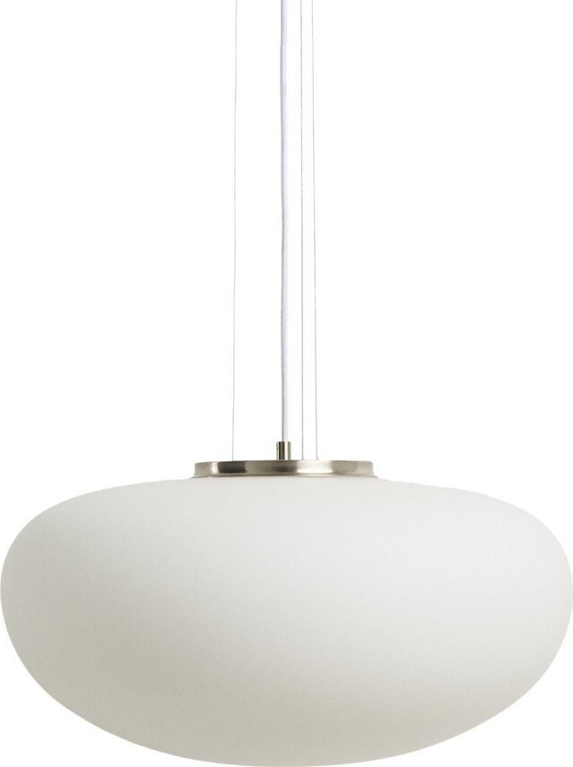 Bílé závěsné svítidlo se skleněným stínidlem ø 50 cm Ardali – Kave Home
