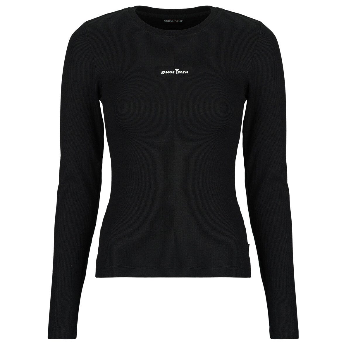 Guess  STAR EMBRO LS CN RIB TOP  Černá