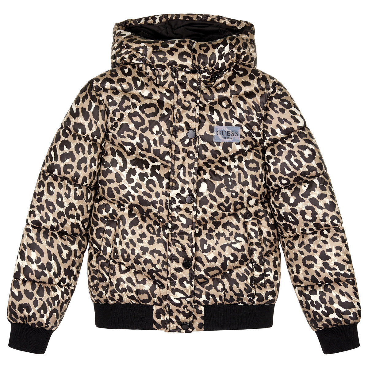 Guess  POLYESTER HOODED LS PUFFER JACKET  ruznobarevne