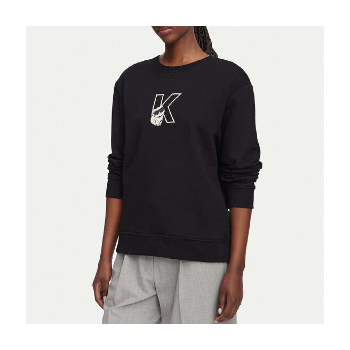 Karl Lagerfeld  B3w20047 Ikon Choupette Sweatshirt  Černá