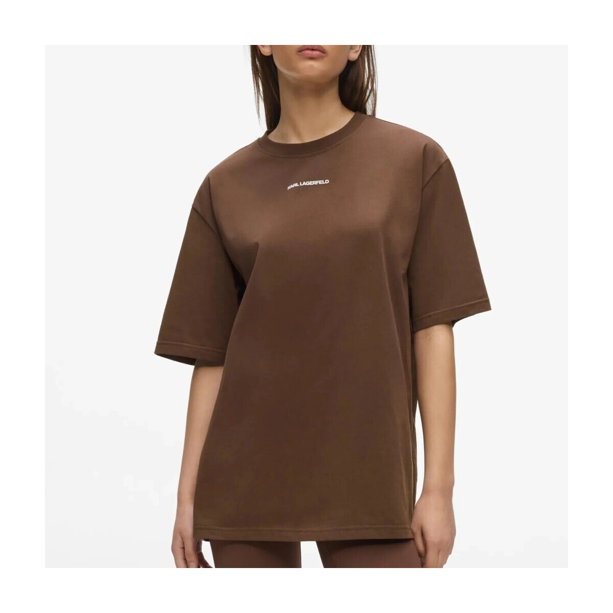 Karl Lagerfeld  B3w44018 Essential Contrast Tee  Hnědá