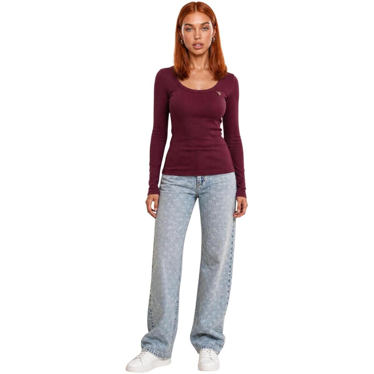 Guess  COLETTE LS RIB TOP V4BP07 K8RT2  Červená