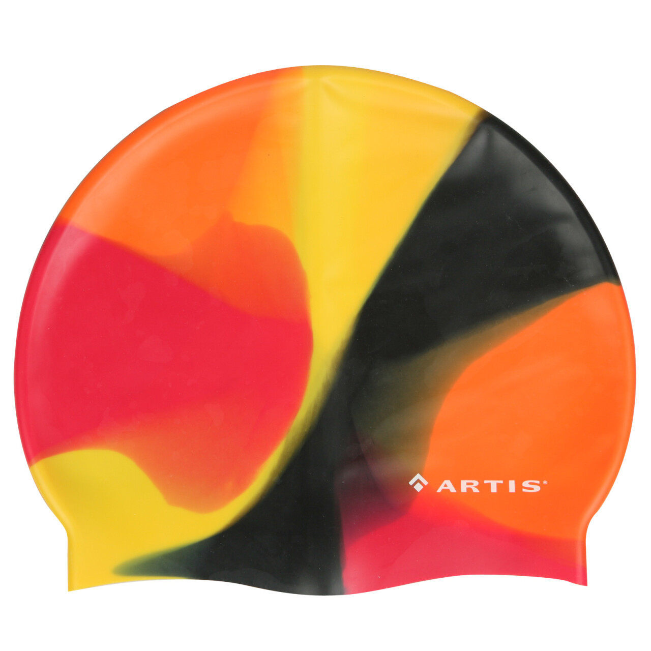 Plavecká čepice silikonová Artis Multicolor - žlutá-oranžová-černá