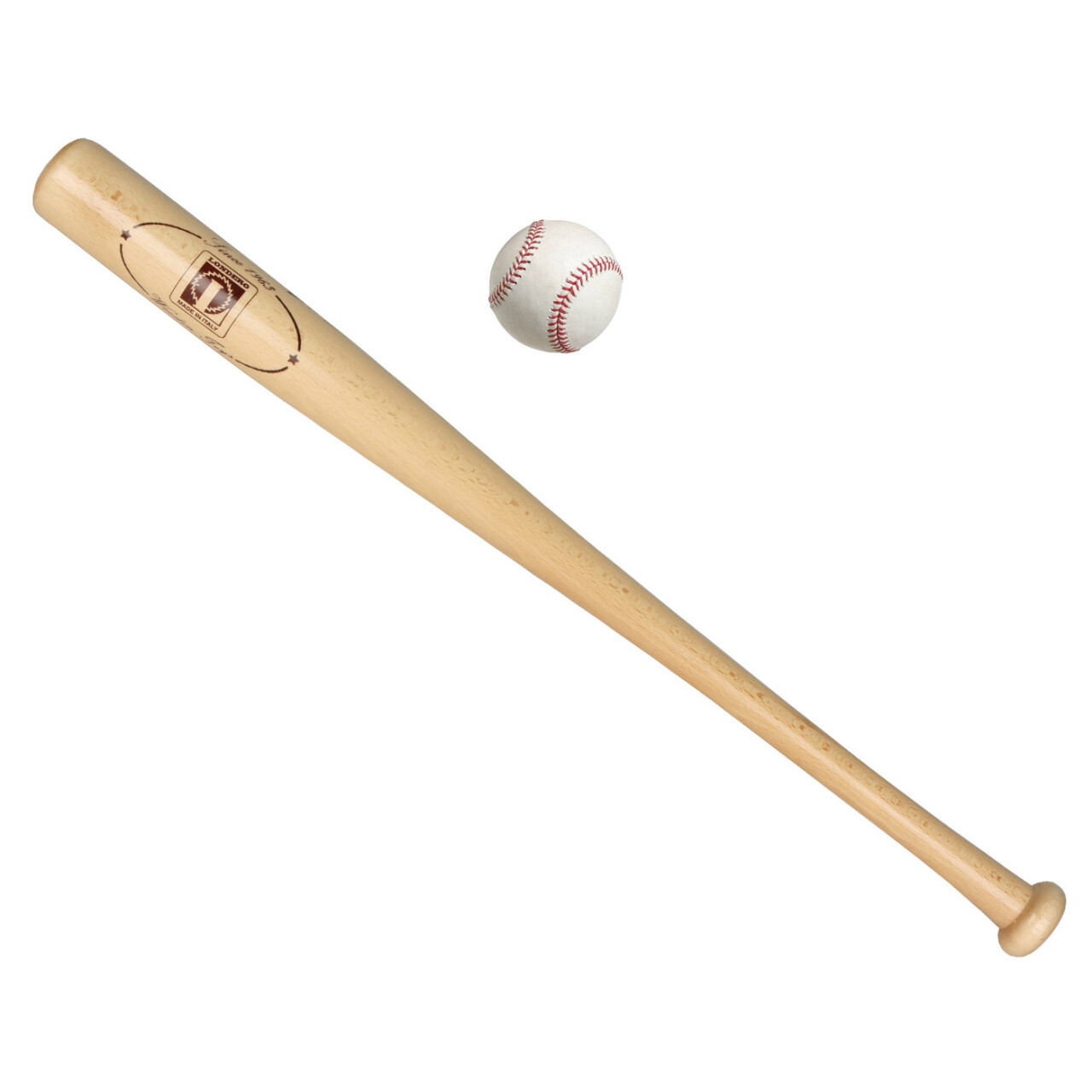 Baseball pálka dřevěná Londero 75 cm s míčkem - hnědá