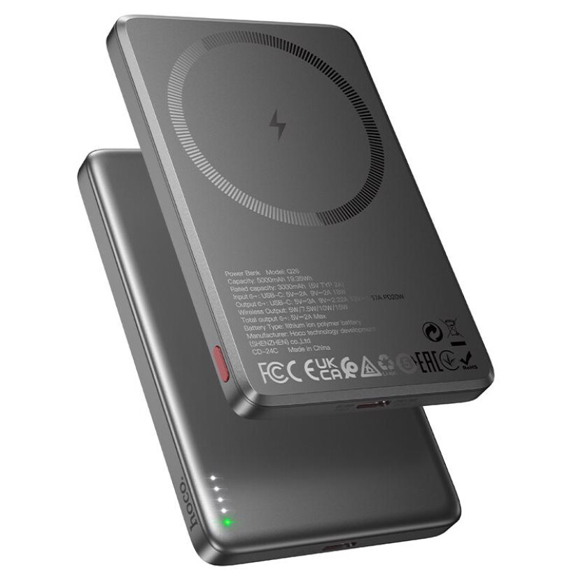 Magnetická rychlonabíjecí powerbanka Hoco Joy PD20W 5000mAh - černá