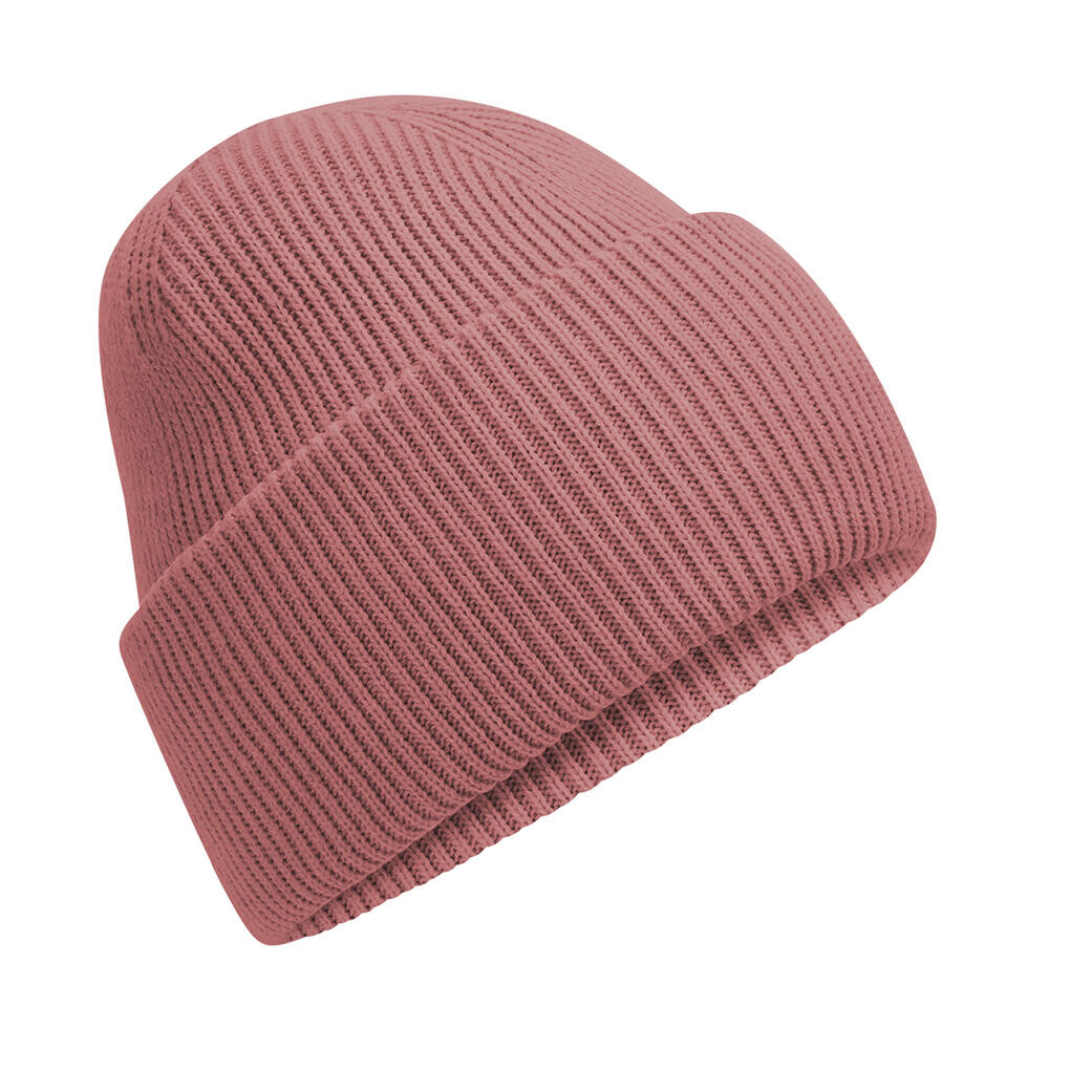 Čepice se širokou manžetou Beechfield Beanie - růžová-hnědá