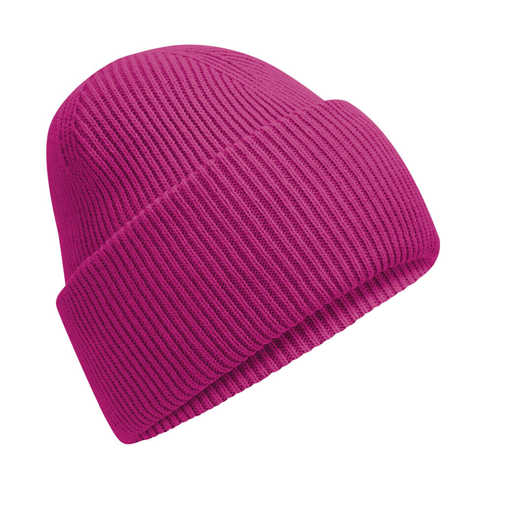 Čepice se širokou manžetou Beechfield Beanie - tmavě růžová
