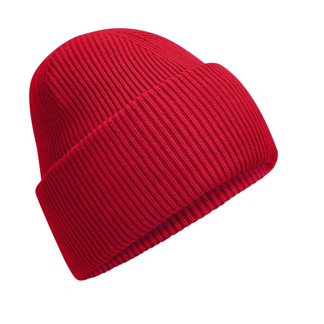 Čepice se širokou manžetou Beechfield Beanie - červená