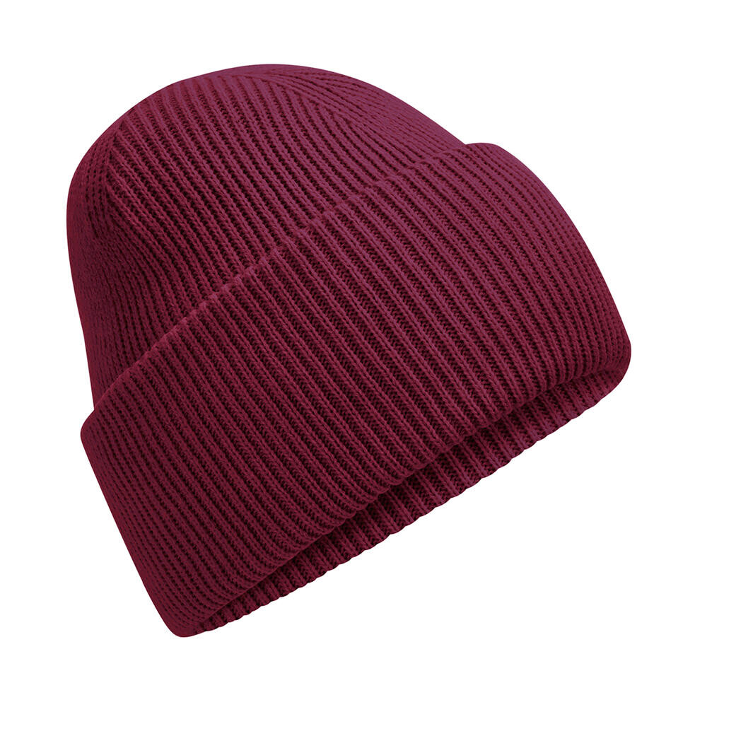 Čepice se širokou manžetou Beechfield Beanie - burgundy