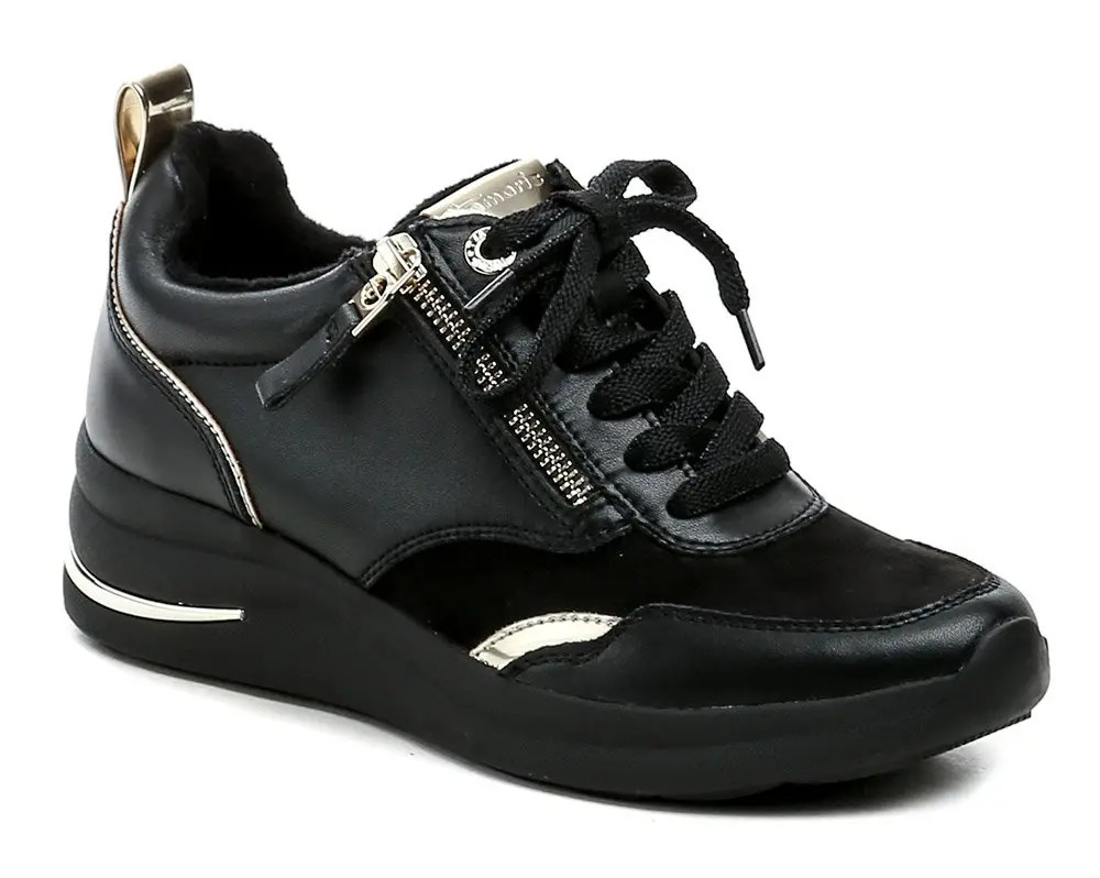 Tamaris Comfort 8-83714-43 černé dámské polobotky na klínku