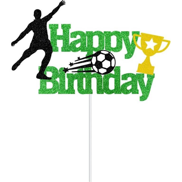 Zápich na dort Happy Birthday fotbal 5ks - Cakesicq