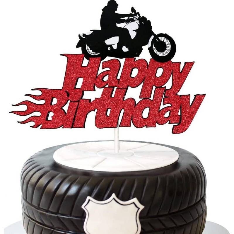 Zápich na dort Happy Birthday motorkář 5ks - Cakesicq