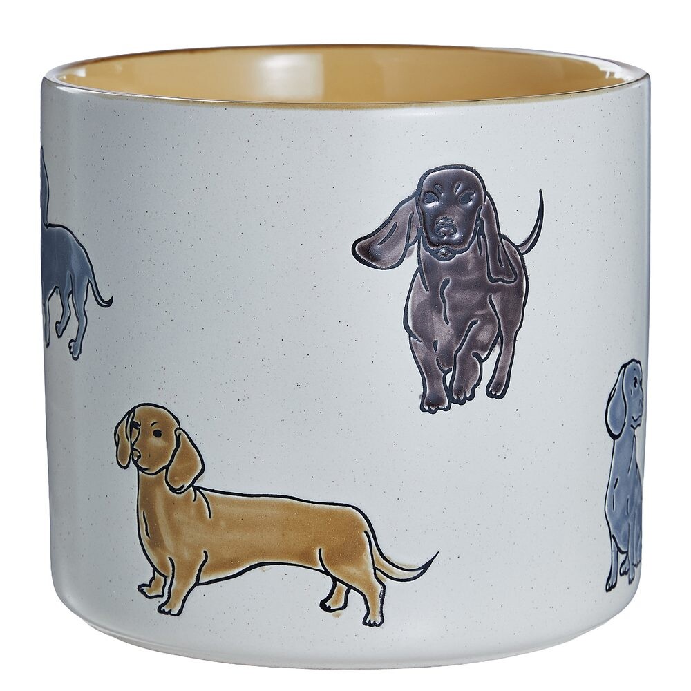DOG LOVER Květináč jezevčík 18 cm - béžová