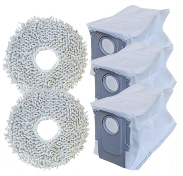 Mopy a sáčky pro ROBOROCK QR 798, QRevo 5AE, QRevo Curv, Edge, Saros 20/10R... 2+3ks sada