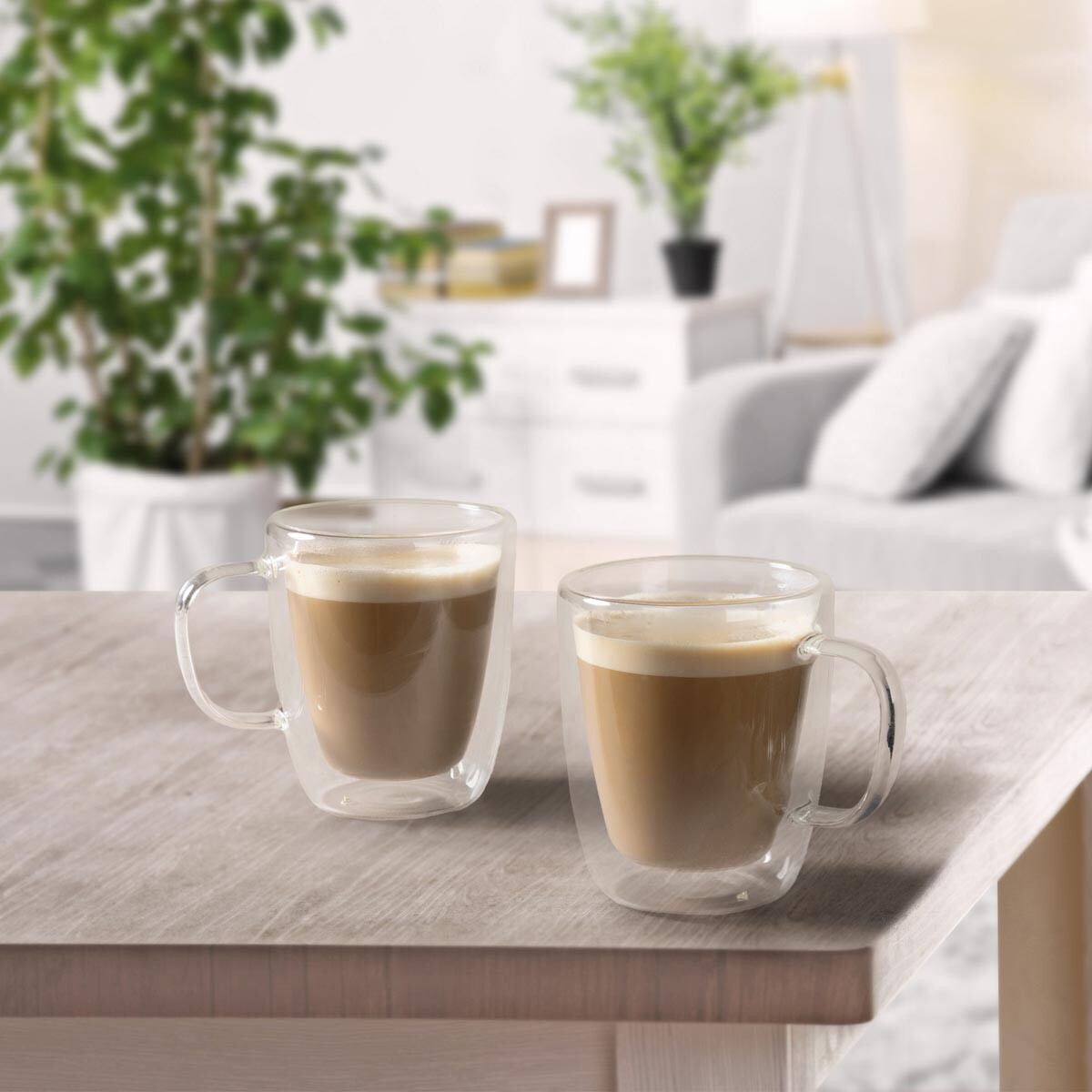 Haushalt International Dvoustěnný skleněný hrnek Cappuccino, 400 ml, 2 ks