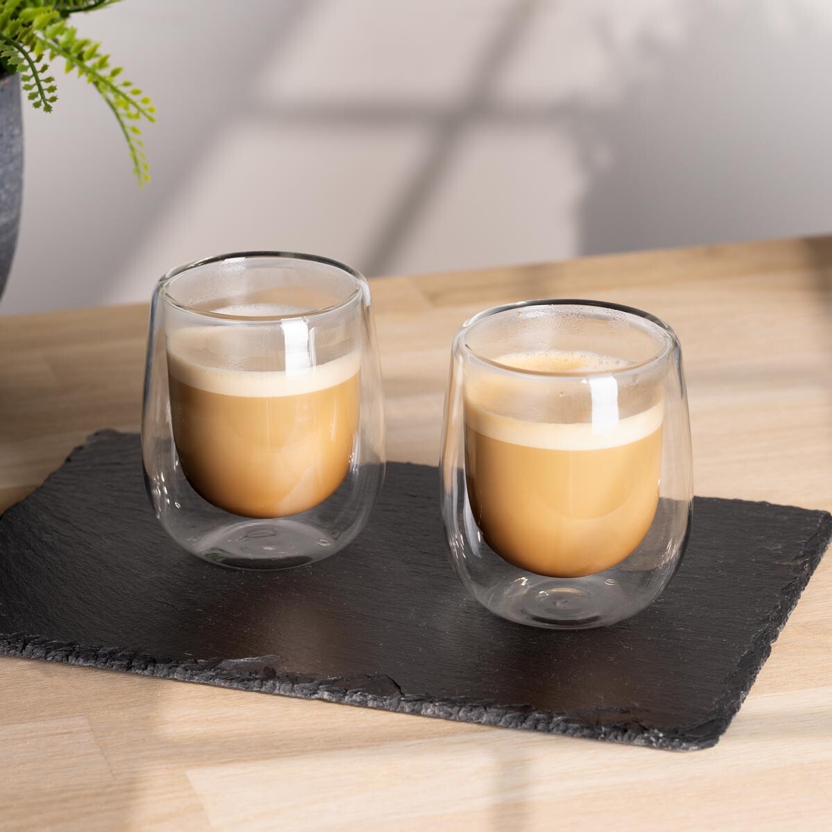 Haushalt International Dvoustěnná sklenice Cappuccino, 250 ml, 2 ks
