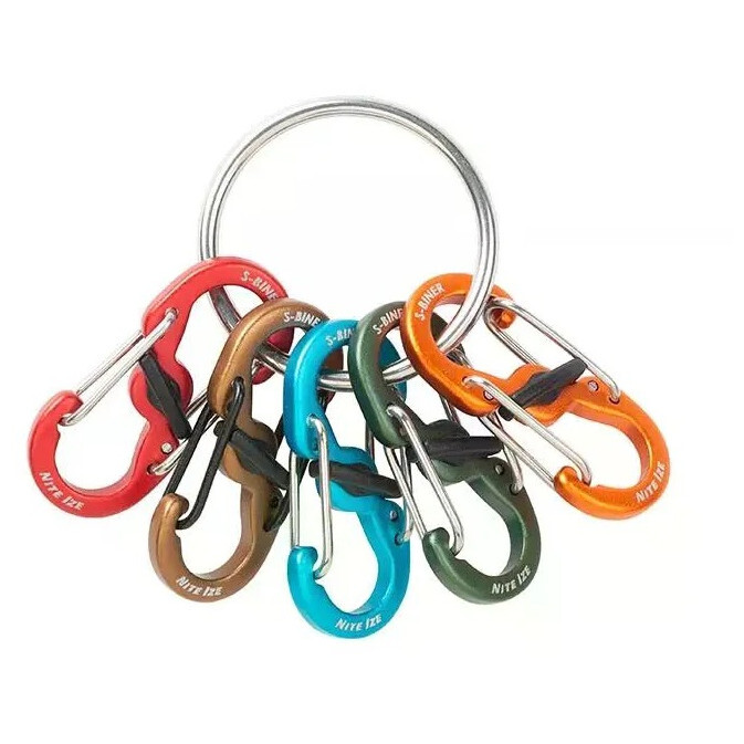 Klíčenka Nite Ize KeyRing Locker Aluminum 5 S-Biner Barva: stříbrná