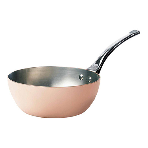 Měděná hluboká pánev na soté s nerezovou rukojetí O 24 cm Inocuivre de Buyer