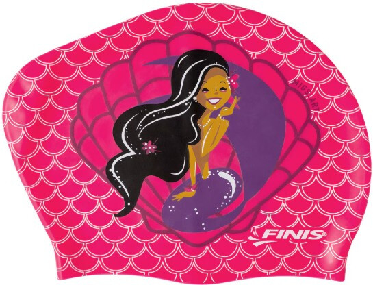 Finis Long Hair Silicone Cap Print Seashell Růžová