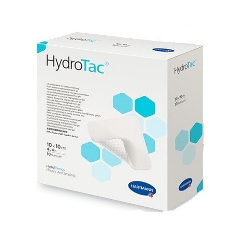 KRYTÍ HYDROGELOVÉ HYDROTAC TRANSPARENT STERILNÍ, 10X10CM, 10 KS