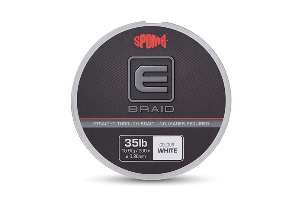 Spomb Spodová pletená šňůra E Braid 0,26mm 35lb 200m White