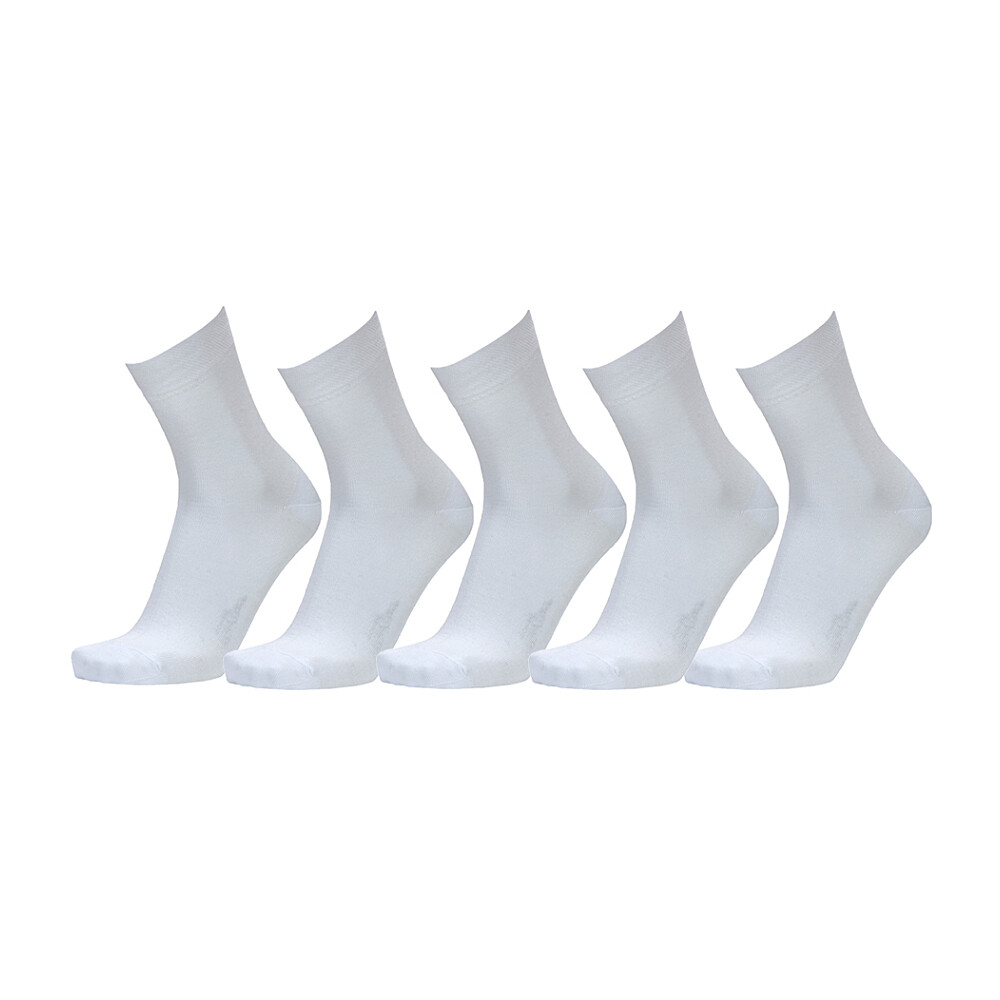 COLLM Ponožky s neškrtícím lemem bio cotton bílé 5 párů, Velikost: 37-39