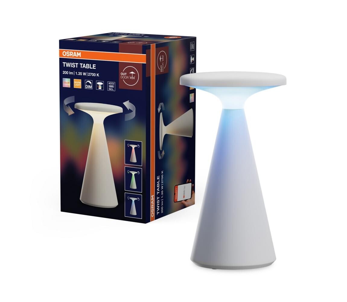 Osram -LED RGB Stmív. nab. venk. stolní lampa TWIST LED/1,35W/3,7V 1800 mAh IP44 4099854768750