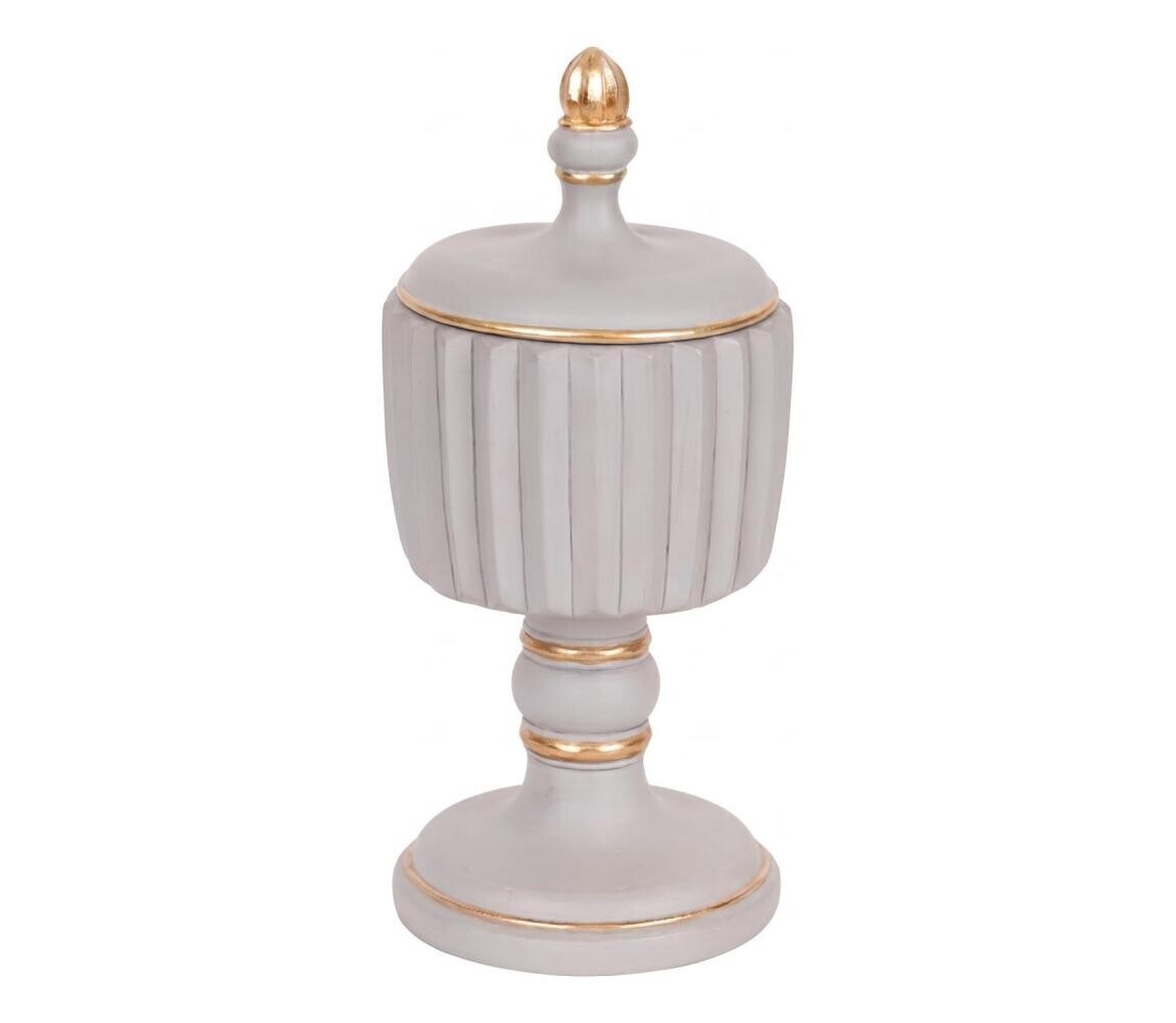Eurolamp Dekorační dóza 21x9 cm šedá/zlatá 752-21039