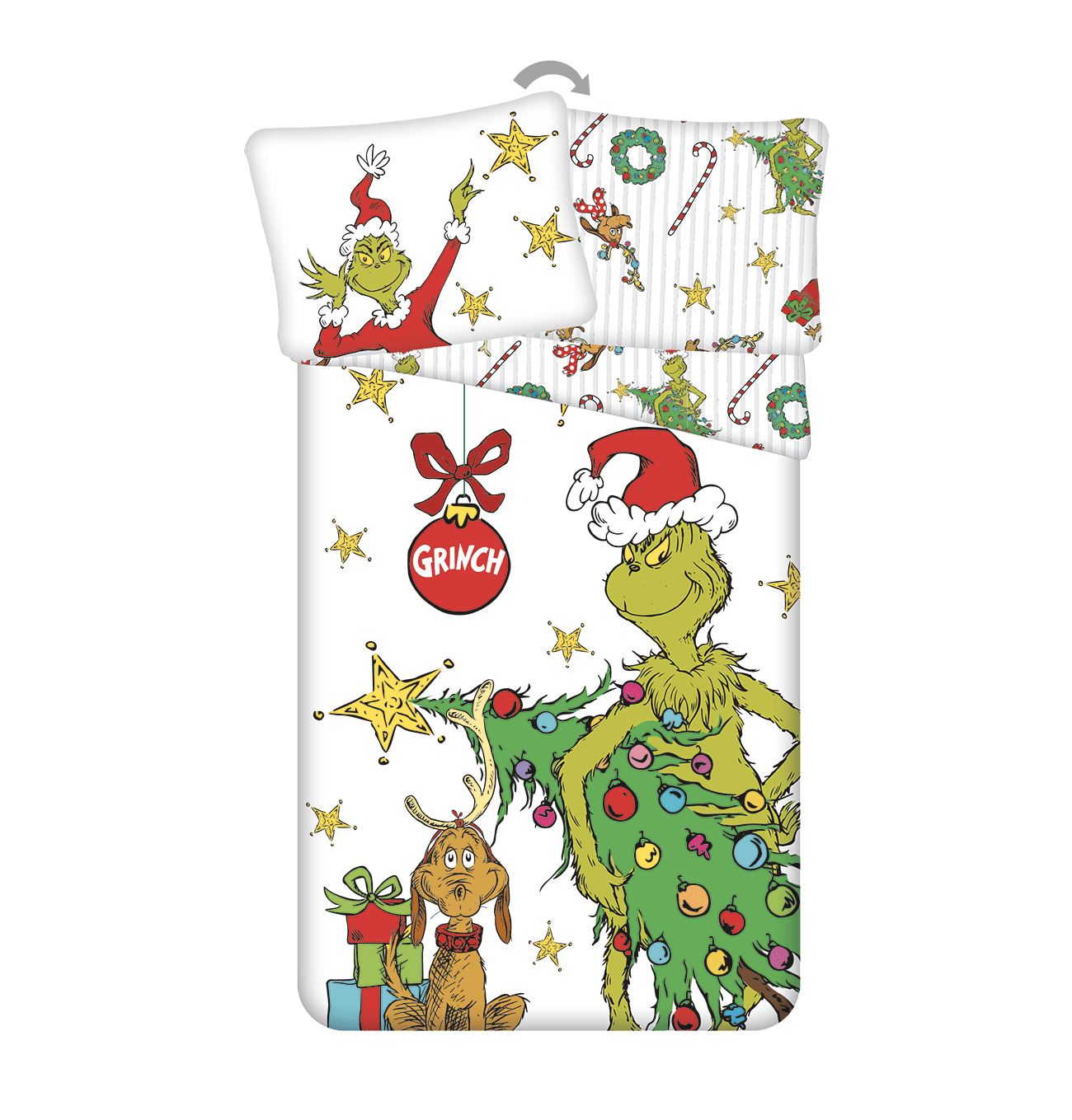 Jerry Fabrics Vánoční bavlněné povlečení 140x200 + 70x90 cm - Grinch 