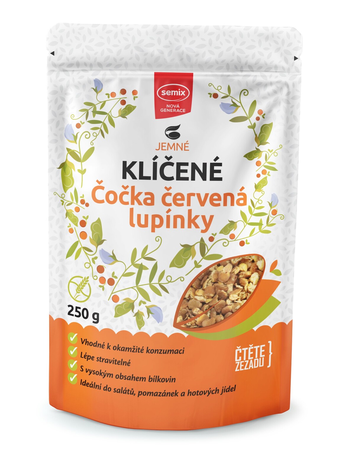 Semix Klíčené čočka červená lupínky 250g DMT 06/2026