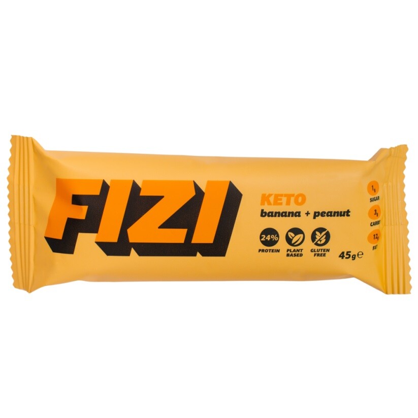 FIZI Keto proteinová tyčinka banán a arašídy 45 g DMT 07/2026