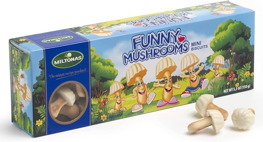 MILTONAS Hříbečky z bílé čokoládové polevy a sušenky 170 g DMT 08/2026
