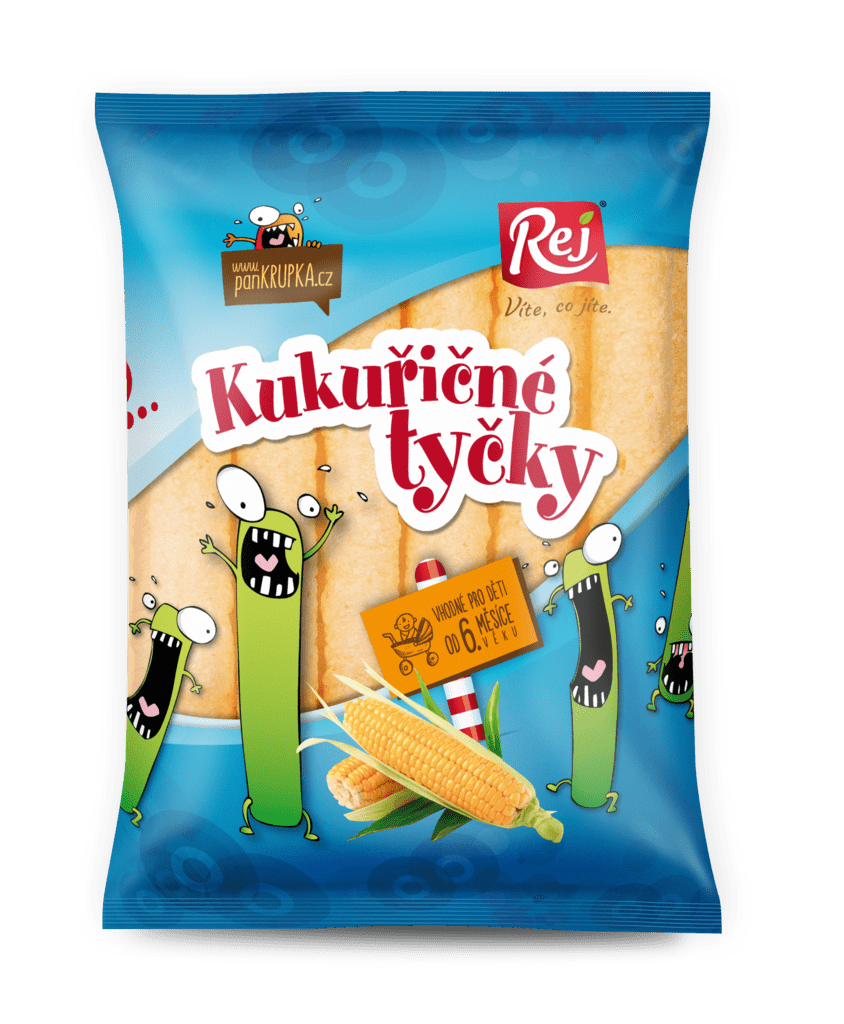 REJ Křupky kukuřičné tyčky nesolené 60 g DMT 08/2026