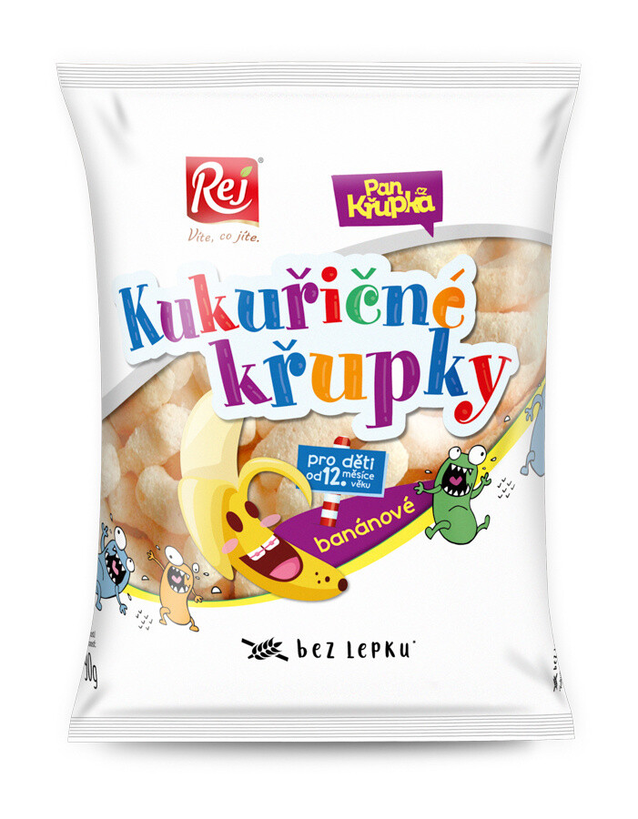 REJ Křupky kukuřičné banánové 40 g DMT 08/2026