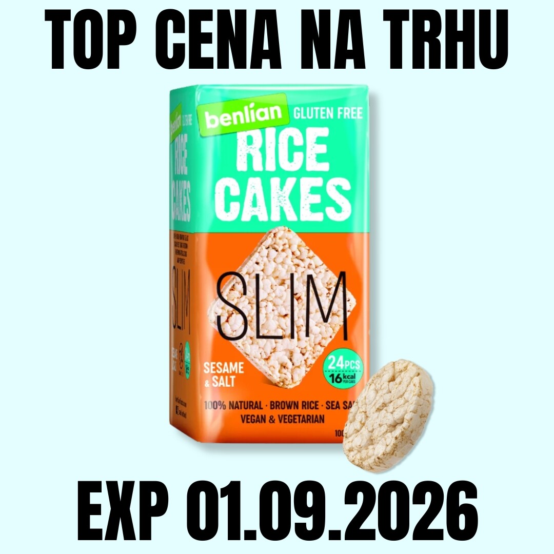 Benlian Rice cakes slim rýžové chlebíčky sezam a sůl 100 g EXP 01.09.2026