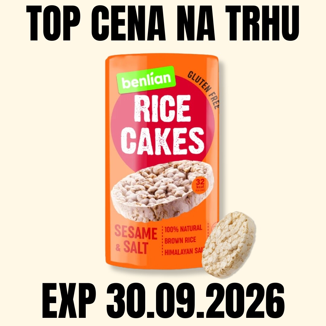Benlian Rice cakes rýžové chlebíčky sezam a sůl 100 g EXP 30.09.2026