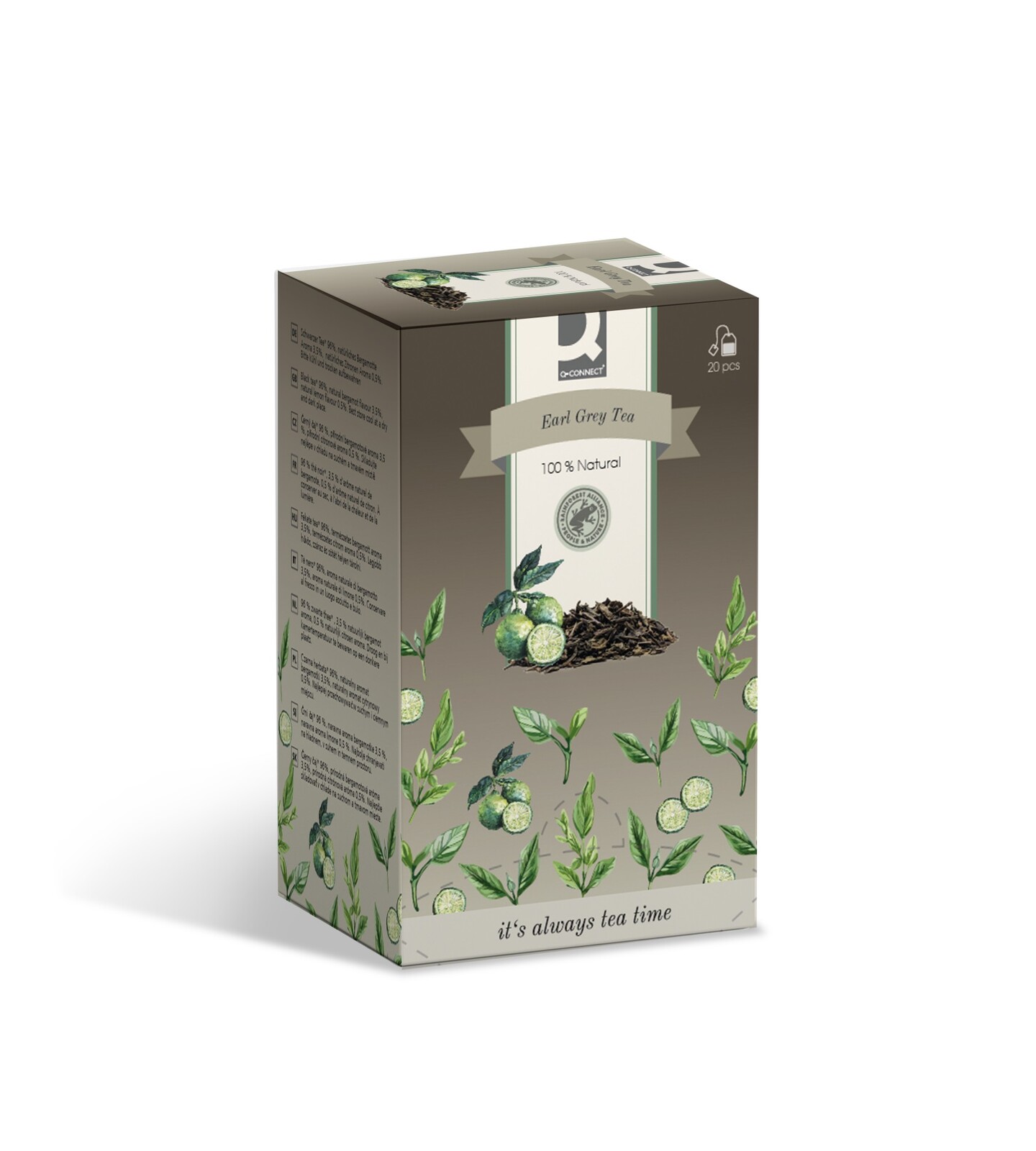 Černý čaj Q-Connect - Earl Grey, 20x 1,8 g, 36 g